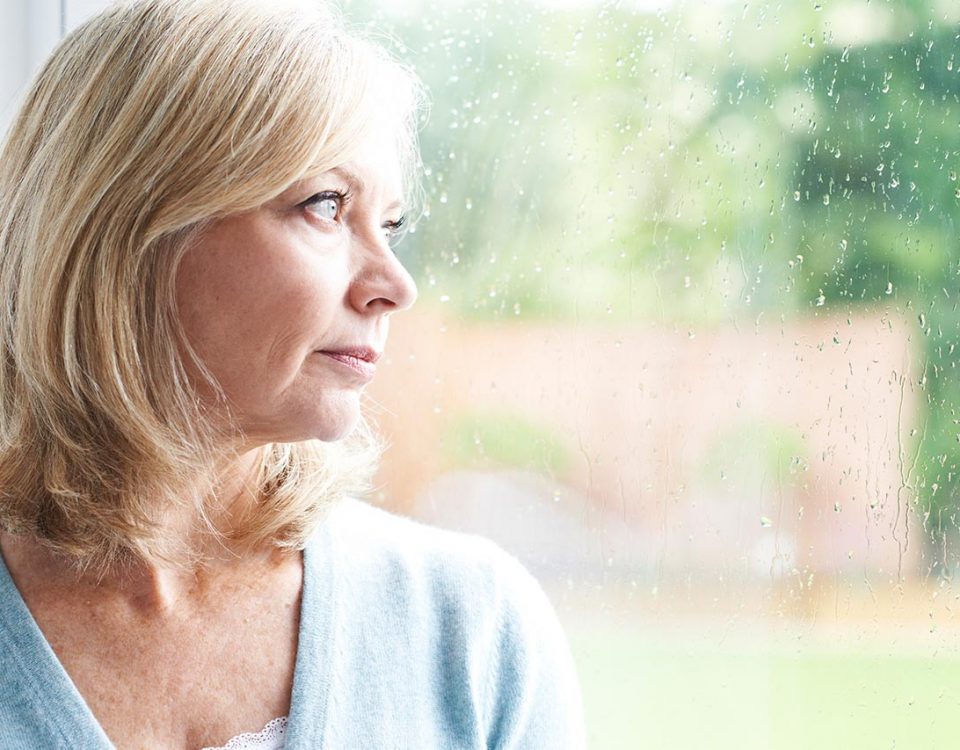 woman with menopause depression